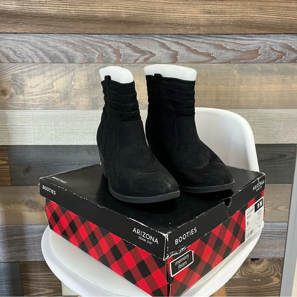 Arizona Black Suede Booties - Picture 2 of 7